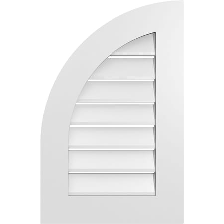 Ekena Millwork Quarter Round Top Left Surface Mount PVC Gable Vent w/ 3-1/2"W x 1"P Standard Frame, 18"W x 28"H GVPQL18X2801SF